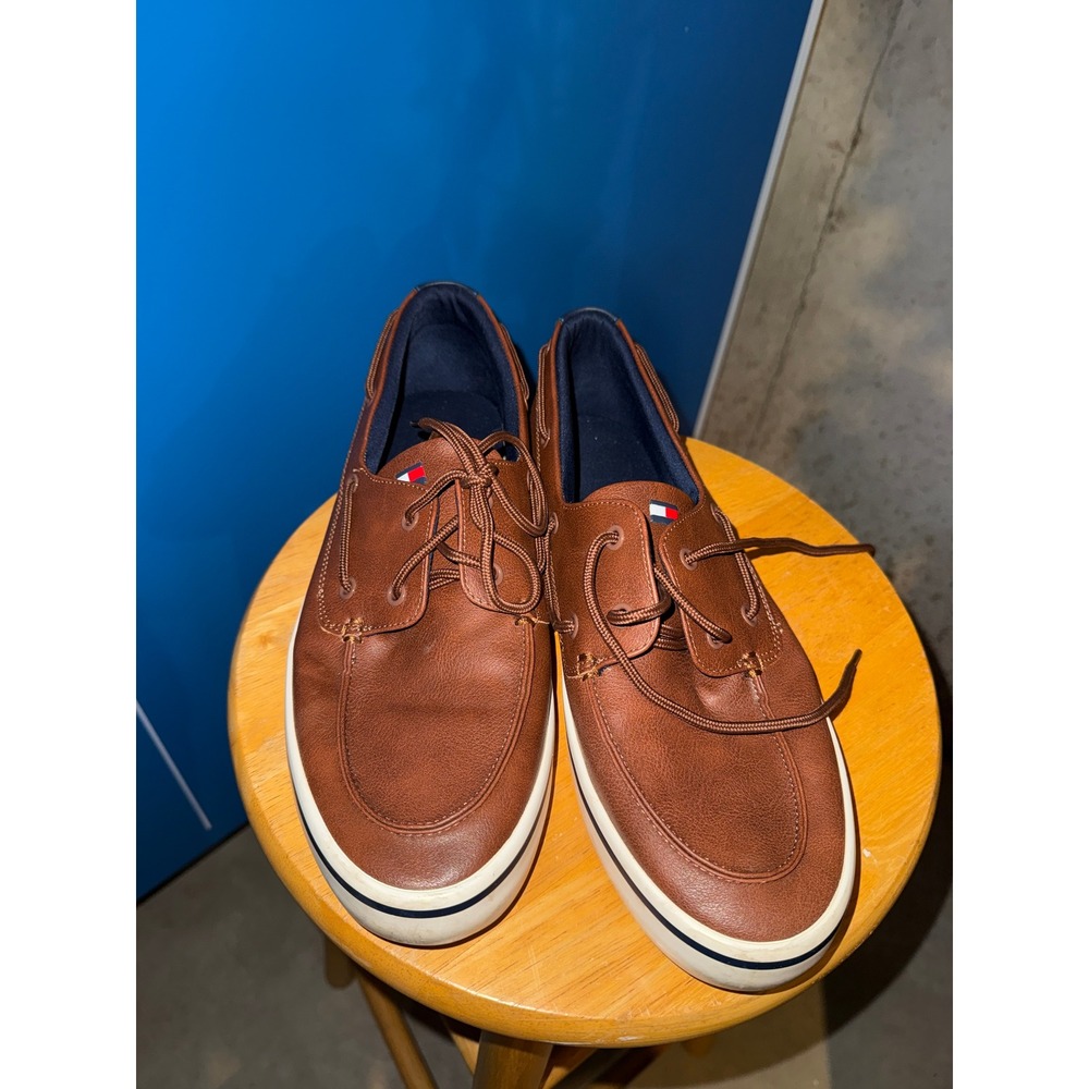 Tommy Hilfiger Mens Resto Brown Boat Shoes Loafers Size 10M